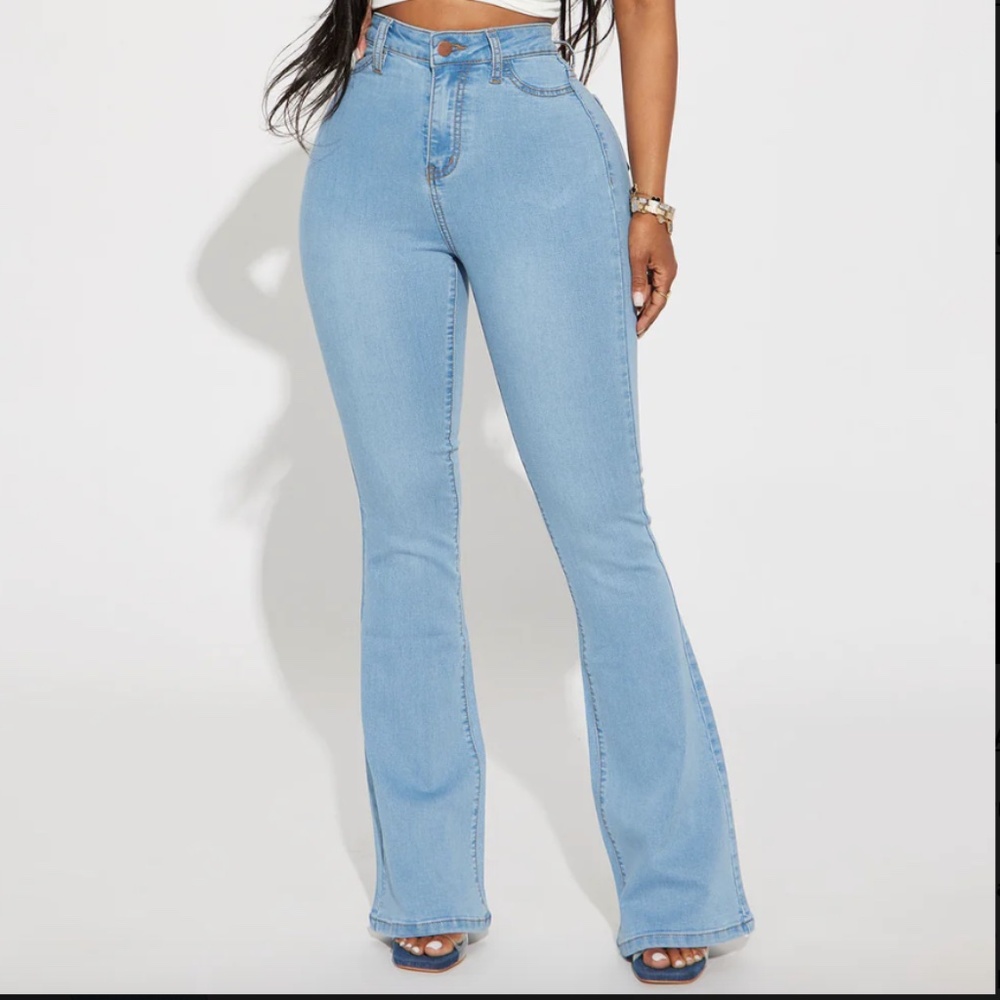 Fashion Nova Light Blue Flare Jeans